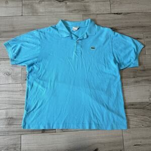Lacoste Polo Shirt Mens 2XL Blue Classic Pique Short Sleeve Croc Logo Cotton